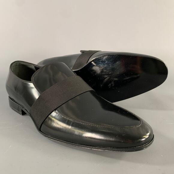 BURBERRY Size 7 Black Leather Slip On Loafers main image 5